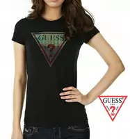 tee shirt mujer guess short sleeve genereux cotton 2013 france sm network black